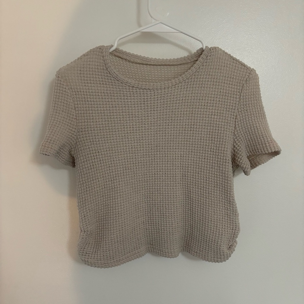 Women's Beige Textured Top